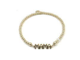 Armband Mama Pearl met real gold plated bolletjes en mama spacer