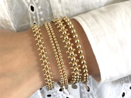 Armband Zehra met dubbele lagen real gold plated balletjes