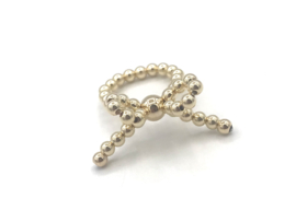 Stretch ring Bow met strikje van real gold plated bolletjes