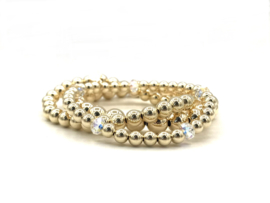 Armband Nisa met real gold plated balletjes en Swarovski crystal