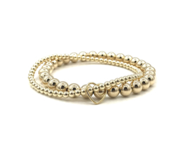 Armband Vienna met hartje en real gold plated balletjes
