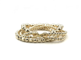 Armband Aisha big met real gold plated balletjes en cross tube spacer