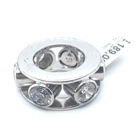 Zilveren zware Otazu ring met zirkonia's