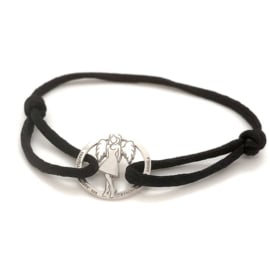 Armband Satijn Stichting Help Angela - Zilver