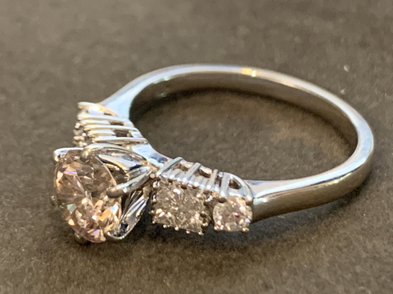 Hedendaags Witgouden ring met roze diamant briljant | Vintage Sieraden VP-38