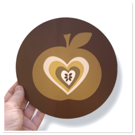 Wandcirkel appel retro 20 cm oker