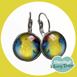 Gele oorbellen Marble