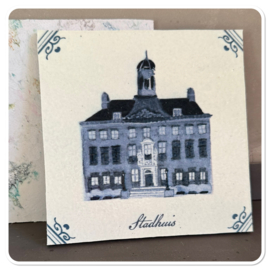 Tegel  Leeuwarden - Stadhuis in blauw