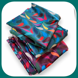 Velours kussenhoes druppels groen aqua