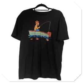 T shirt Fisherman crosstitch