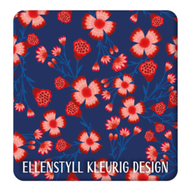 Blomke rood blauw