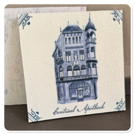 Tegel  Leeuwarden - centraal apotheek in blauw