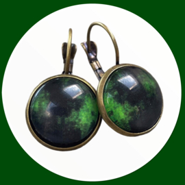 Groene oorbellen Marble