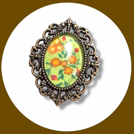 ring groen met bloemen -folklore en boho chique
