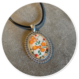 Ketting Ovaal Elena Oranje wit