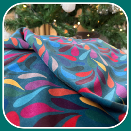 Velours kussenhoes druppels groen aqua