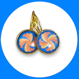 Oorbel Fardau oranje blauw