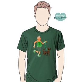 T-shirt Man zweet hond bottle green