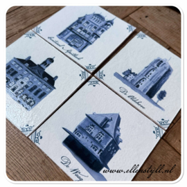 Tegel  Leeuwarden - De Oldehove in blauw