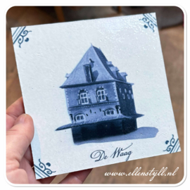 Tegel  Leeuwarden - De Waag in blauw