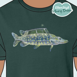 T shirt Citroen DS Snoek glazed green