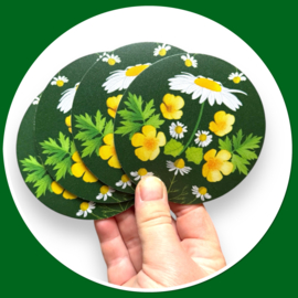 Retro onderzetters Tanja groen 4 stuks