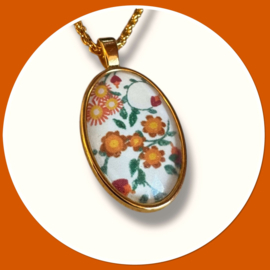 Ketting Ovaal Elena Oranje wit