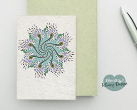 Mandala kaart groen paars mandala
