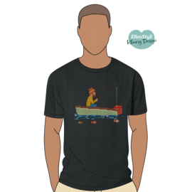 Uniek Visbootje T Shirt - Perfect voor de visser