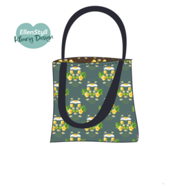 draagtas  Lilly bloemenprint twee kleurig