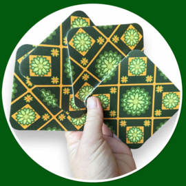 Groene onderzetters - retro stijl 4 stuks