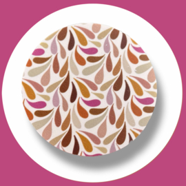Ronde onderzetter druppels beige roze
