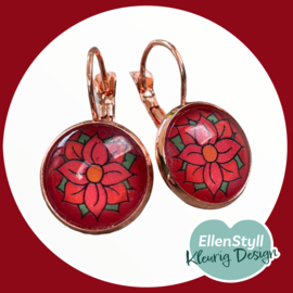 Oorbel Ivonne rood 14 mm