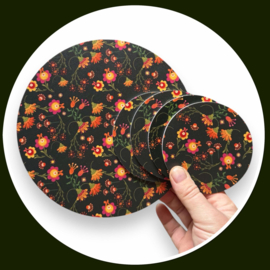 Ronde onderzetters Lilly folkore -5 delige set