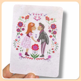 zoenenden man en vrouw folklore kaart