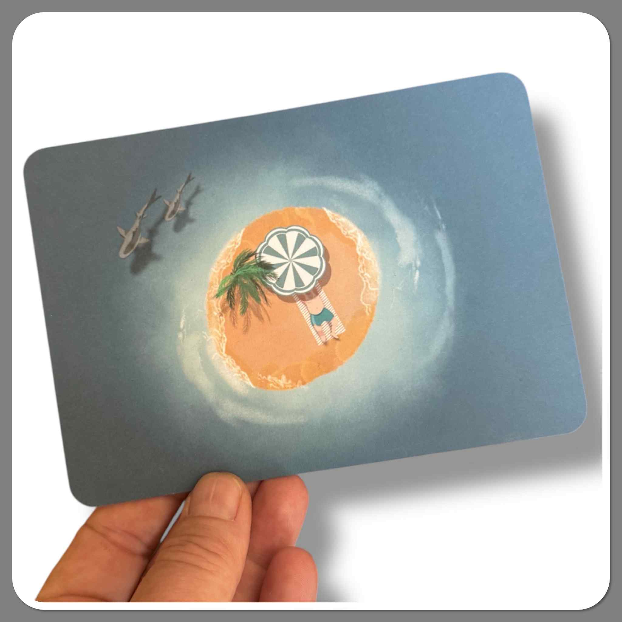 op een onbewoond eiland- Grappige Kaart voor de Zomer