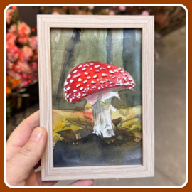 ORIGINAL - Aquarel van vliegenzwam -handgemaakt