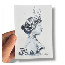 Mata Hari kaart -  ansichtkaart aquarel