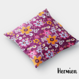 Retro  kussenhoes Hermien paars oranje roze