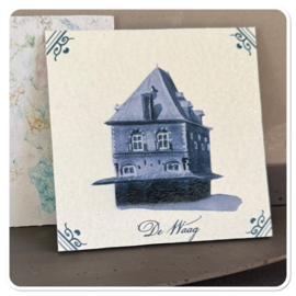 Tegel  Leeuwarden - De Waag in blauw