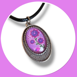 Ketting Ovaal Janice roze