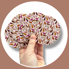 Ronde onderzetters druppels beige roze- 4 stuks