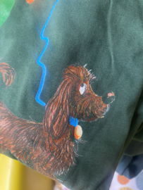 T-shirt Man zweet hond bottle green