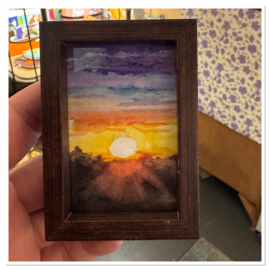 ORIGINAL - Aquarel Sunset - handgemaakt