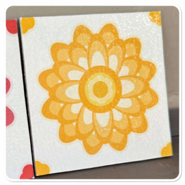 Tegel  Flower Power - Groen circulaire tegel voor aan de wand