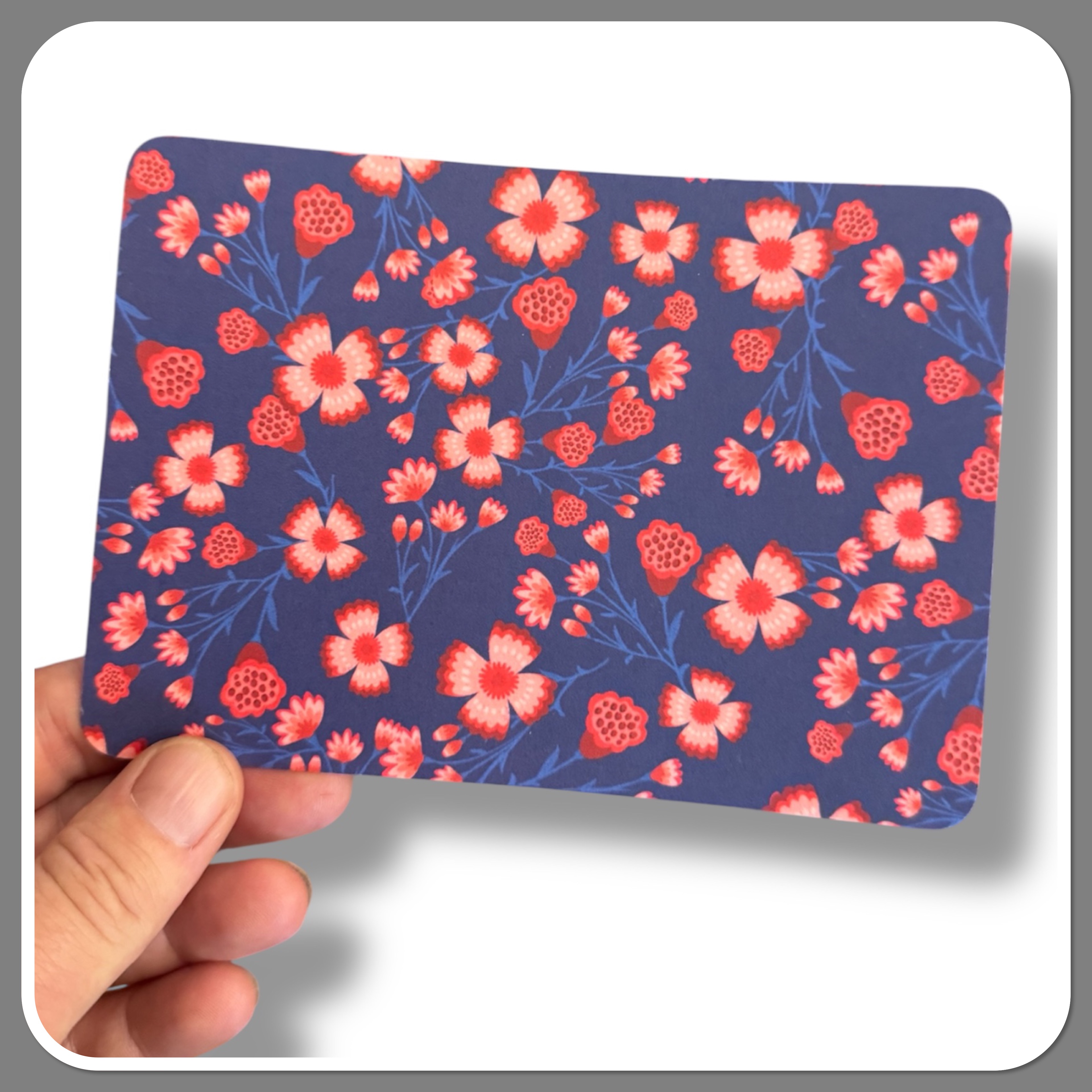 Blomke kaart blauw