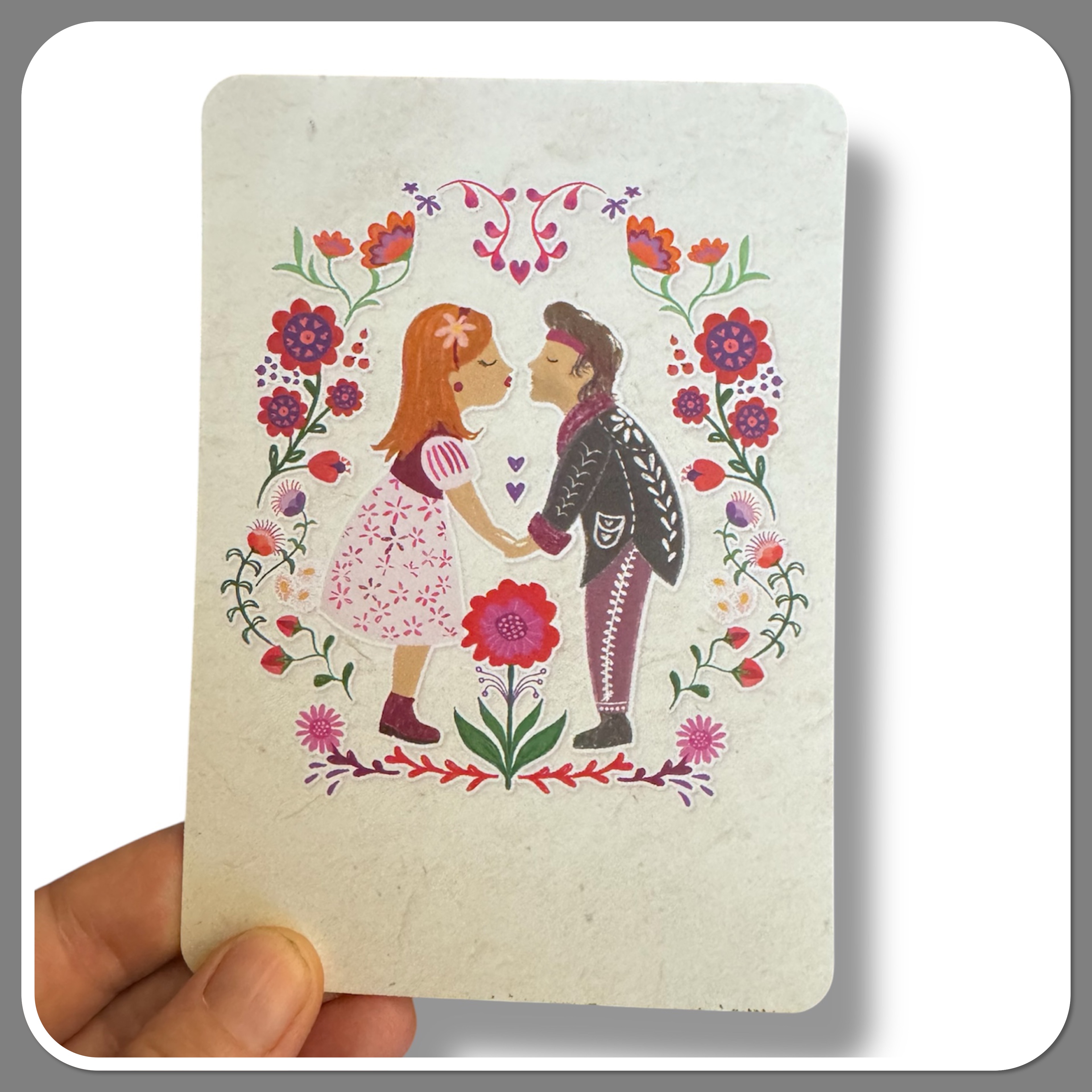 zoenenden man en vrouw folklore kaart