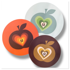 Wandcirkel appel retro 20 cm groen blauw