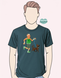 T-shirt Man zweet hond glazed green