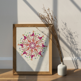 Mandala kaart vogeltjes